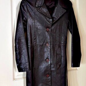 BDG SIZE 0 BROWN LEATHER JACKET, SATIN-LINED